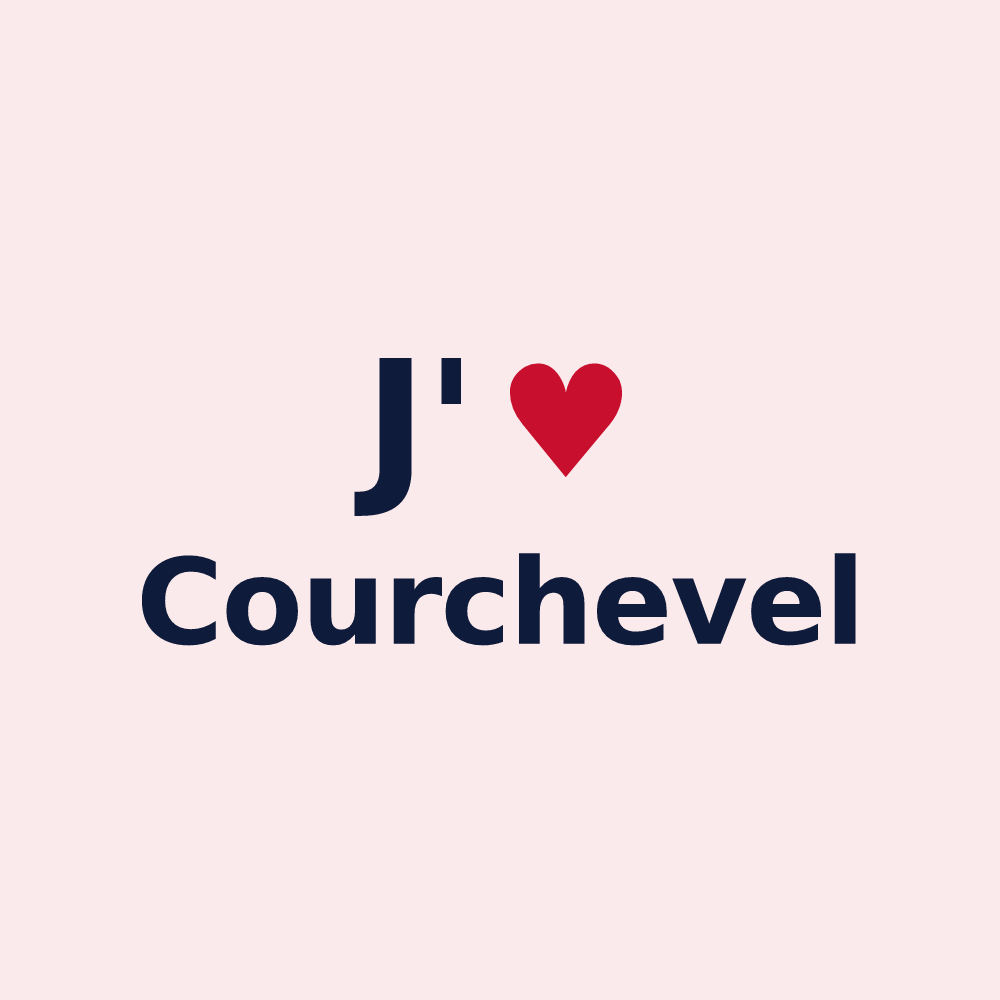 Magnet personnalisé Courchevel — design « J'aime Courchevel » imprimé sur le magnet