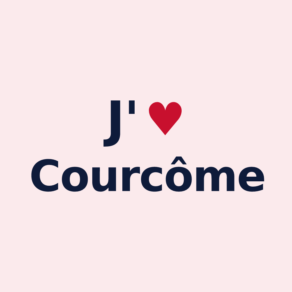 Magnet personnalisé Courcôme — design J'aime Courcôme