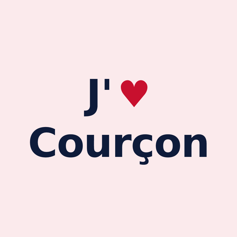 Magnet personnalisé Courçon — design J'aime Courçon
