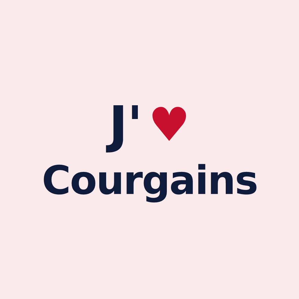 Magnet personnalisé Courgains — design J'aime Courgains
