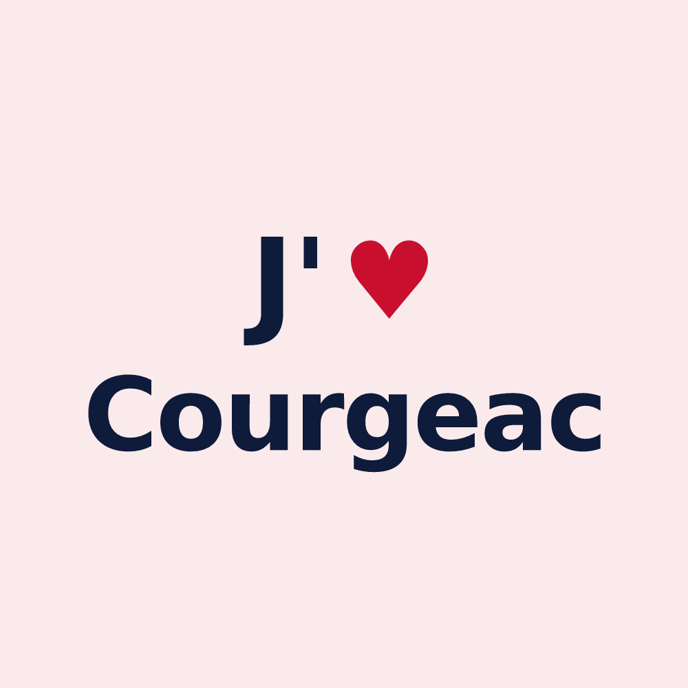 Magnet personnalisé Courgeac — design J'aime Courgeac