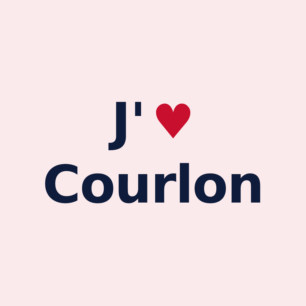 Magnet personnalisé Courlon — design J'aime Courlon