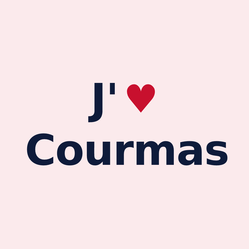 Magnet personnalisé Courmas — design J'aime Courmas