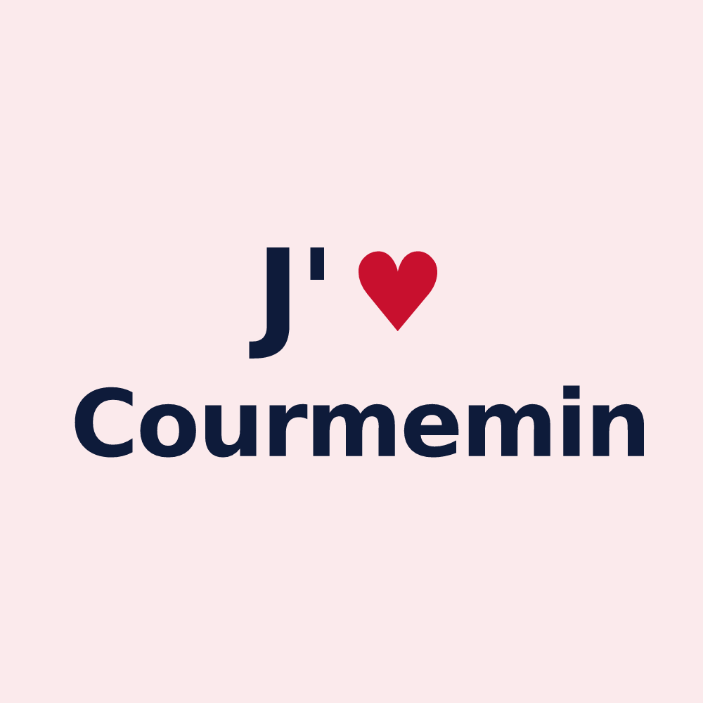 Magnet personnalisé Courmemin — design J'aime Courmemin