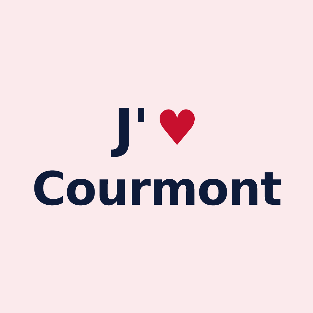 Magnet personnalisé Courmont — design « J'aime Courmont » imprimé sur le magnet
