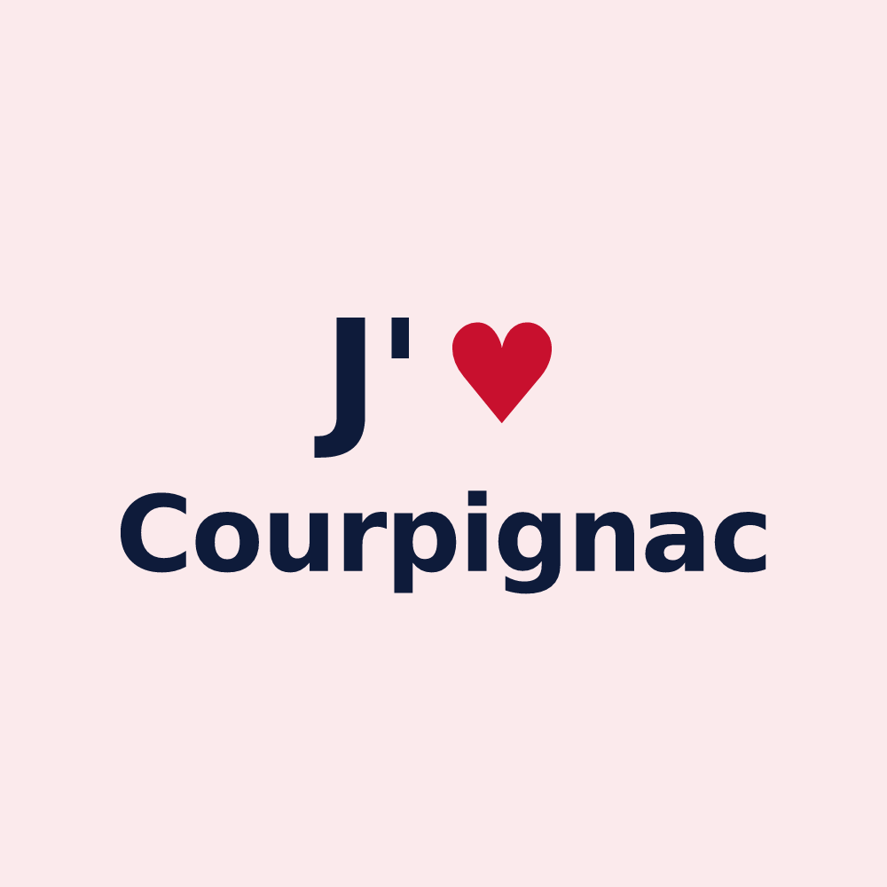 Magnet personnalisé Courpignac — design J'aime Courpignac