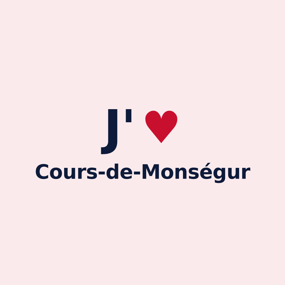 Magnet personnalisé Cours-de-Monségur — design J'aime Cours-de-Monségur