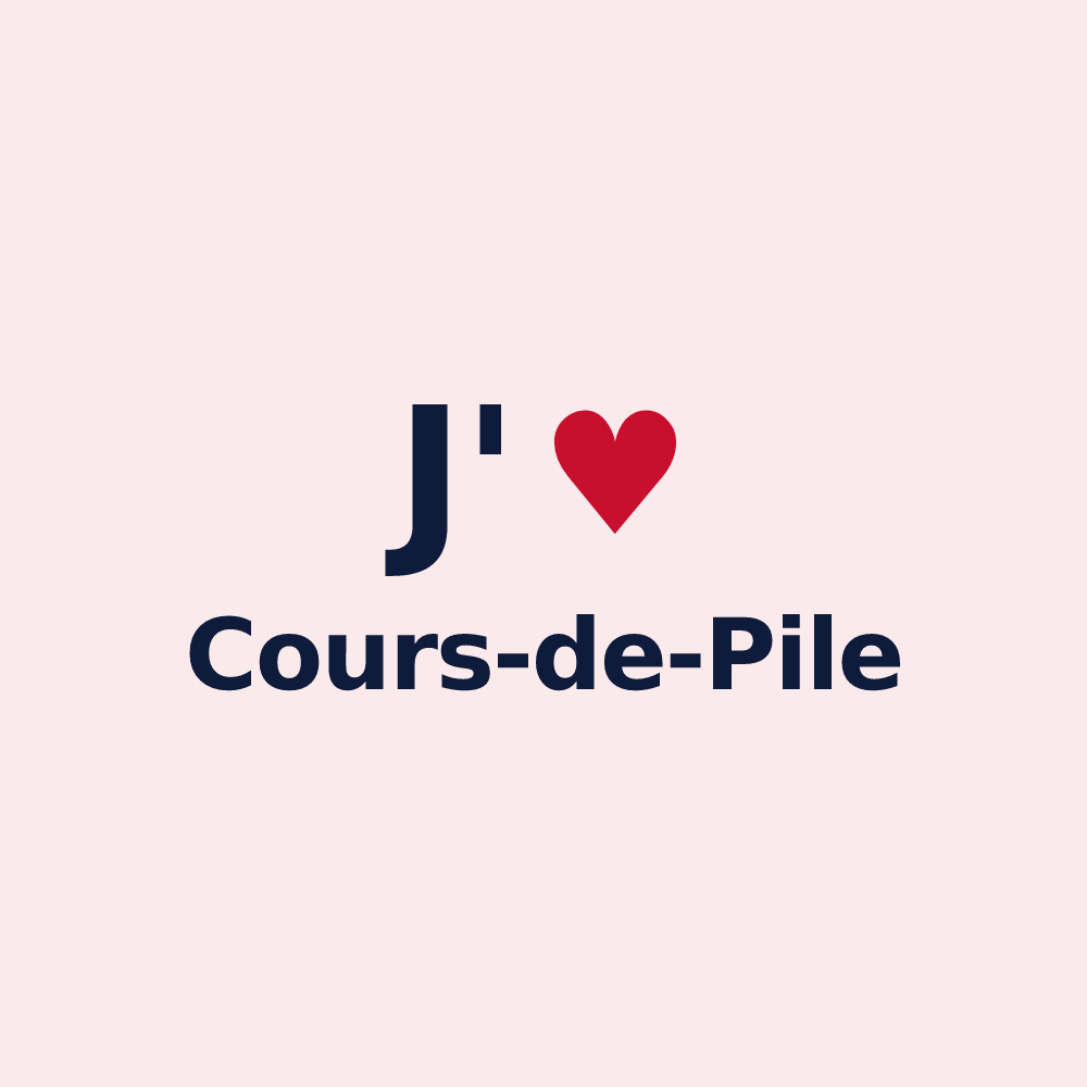 Magnet personnalisé Cours-de-Pile — design J'aime Cours-de-Pile