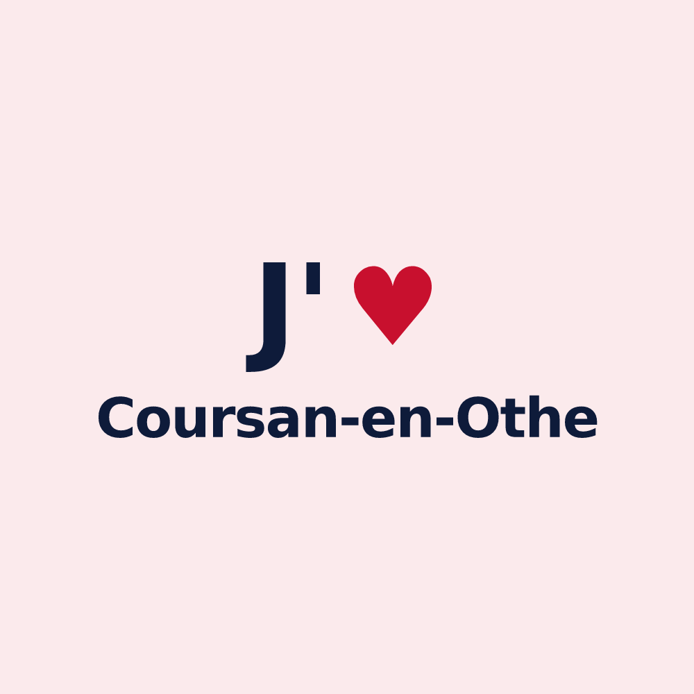 Magnet personnalisé Coursan-en-Othe — design J'aime Coursan-en-Othe
