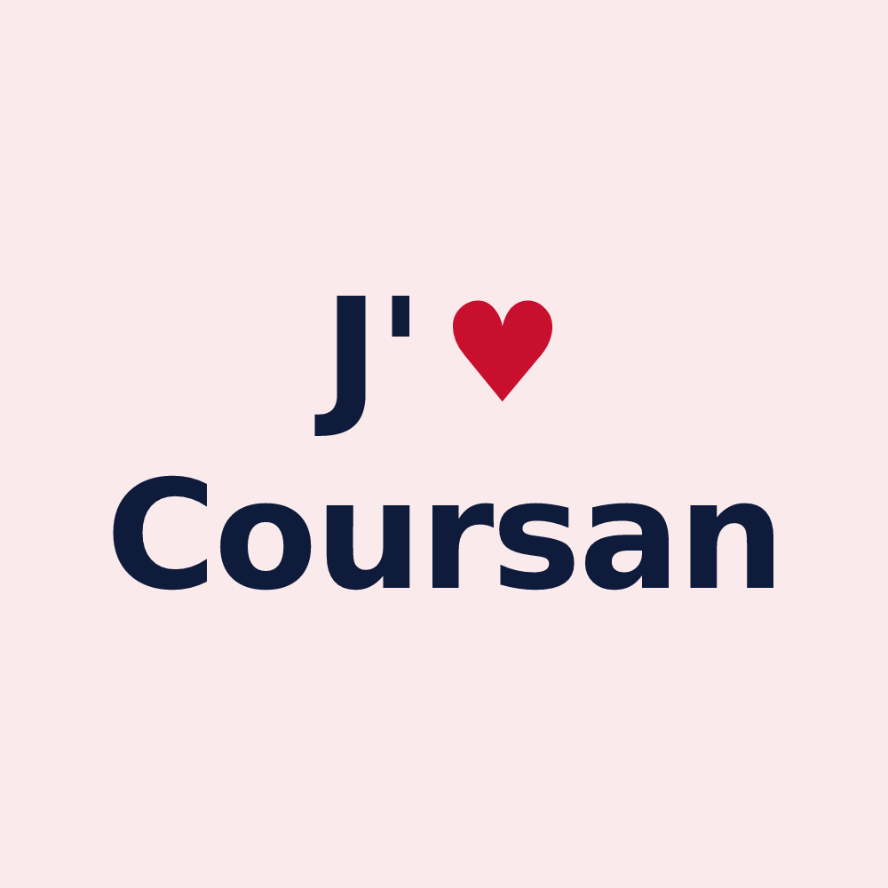 Magnet personnalisé Coursan — design J'aime Coursan