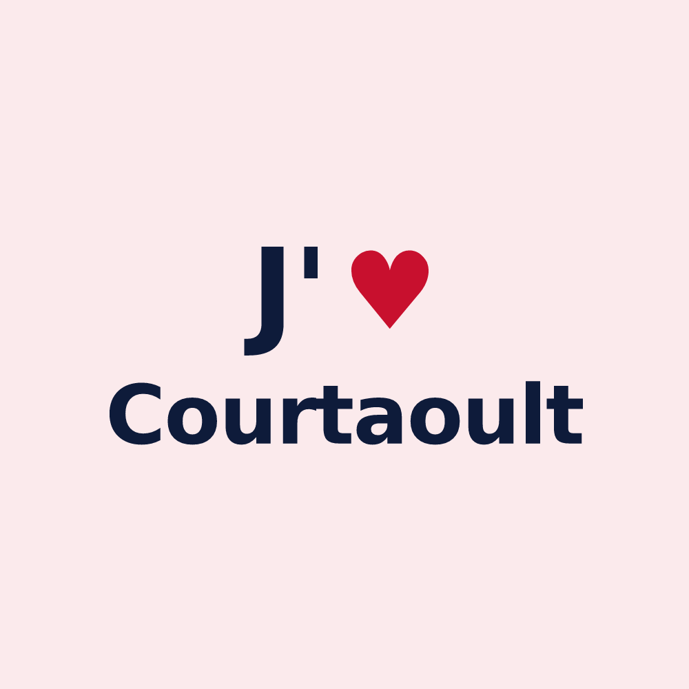 Magnet personnalisé Courtaoult — design « J'aime Courtaoult » imprimé sur le magnet