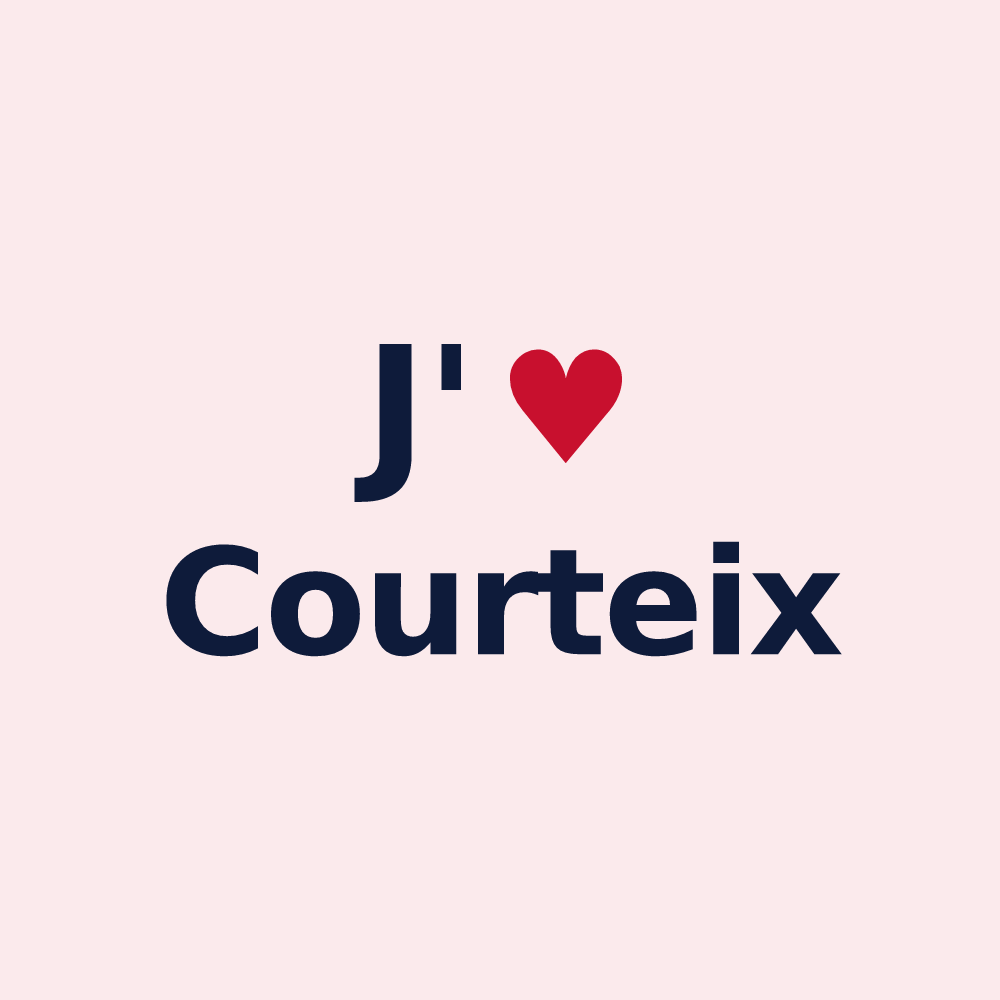 Magnet personnalisé Courteix — design J'aime Courteix