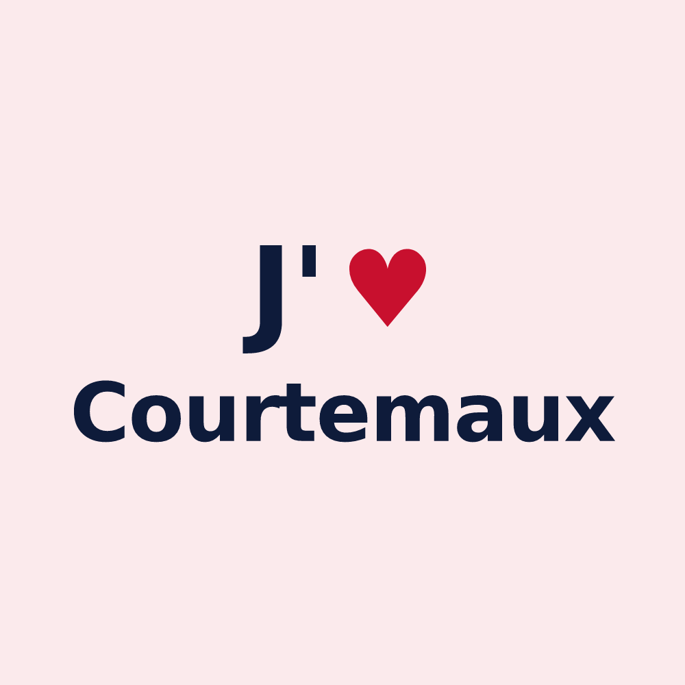 Magnet personnalisé Courtemaux — design J'aime Courtemaux