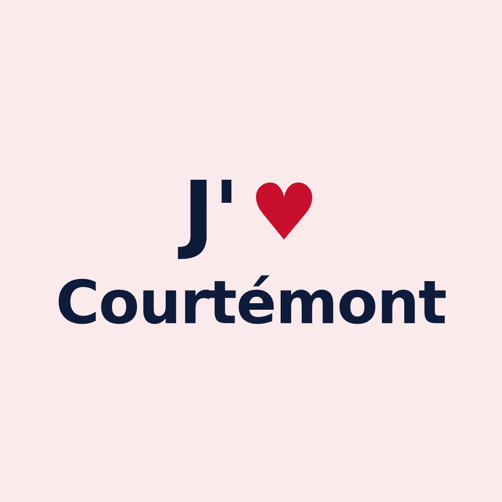 Magnet personnalisé Courtémont — design J'aime Courtémont