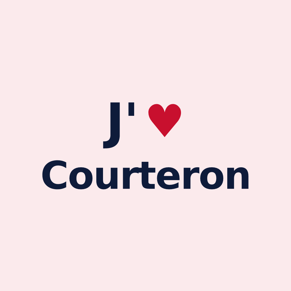 Magnet personnalisé Courteron — design J'aime Courteron