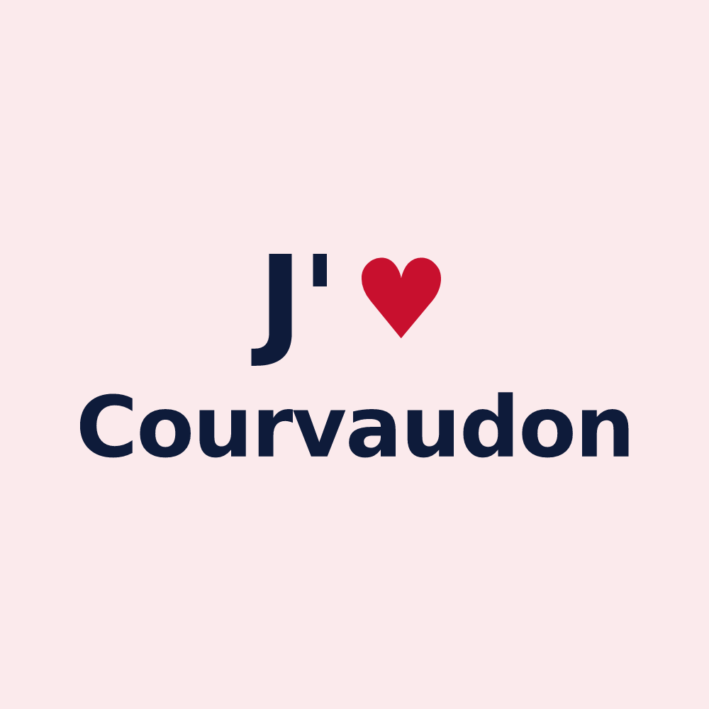 Magnet personnalisé Courvaudon — design J'aime Courvaudon