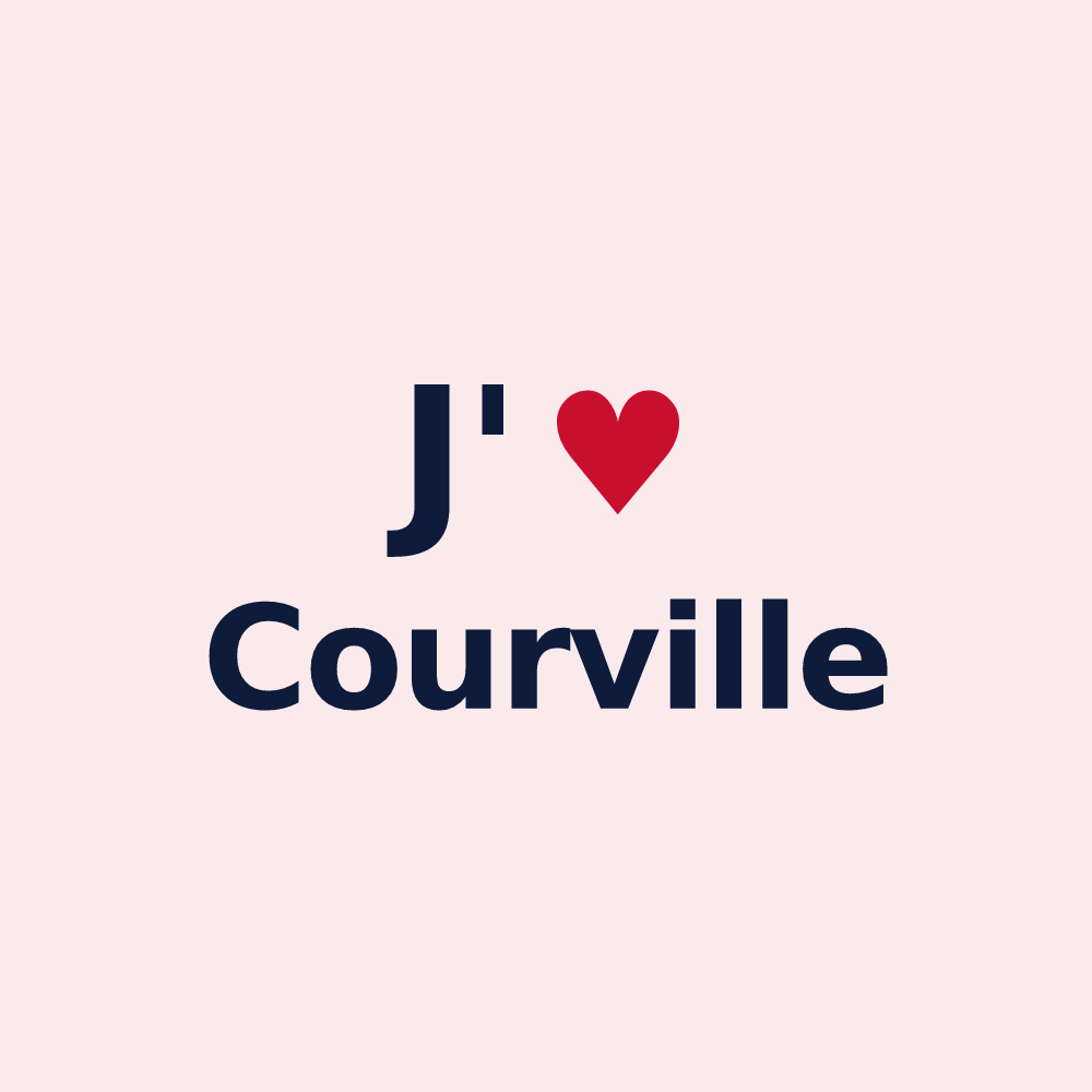 Magnet personnalisé Courville — design J'aime Courville