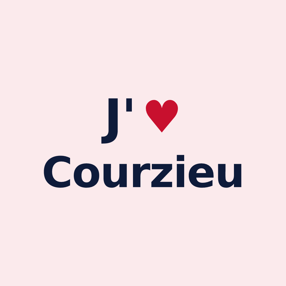 Magnet personnalisé Courzieu — design J'aime Courzieu