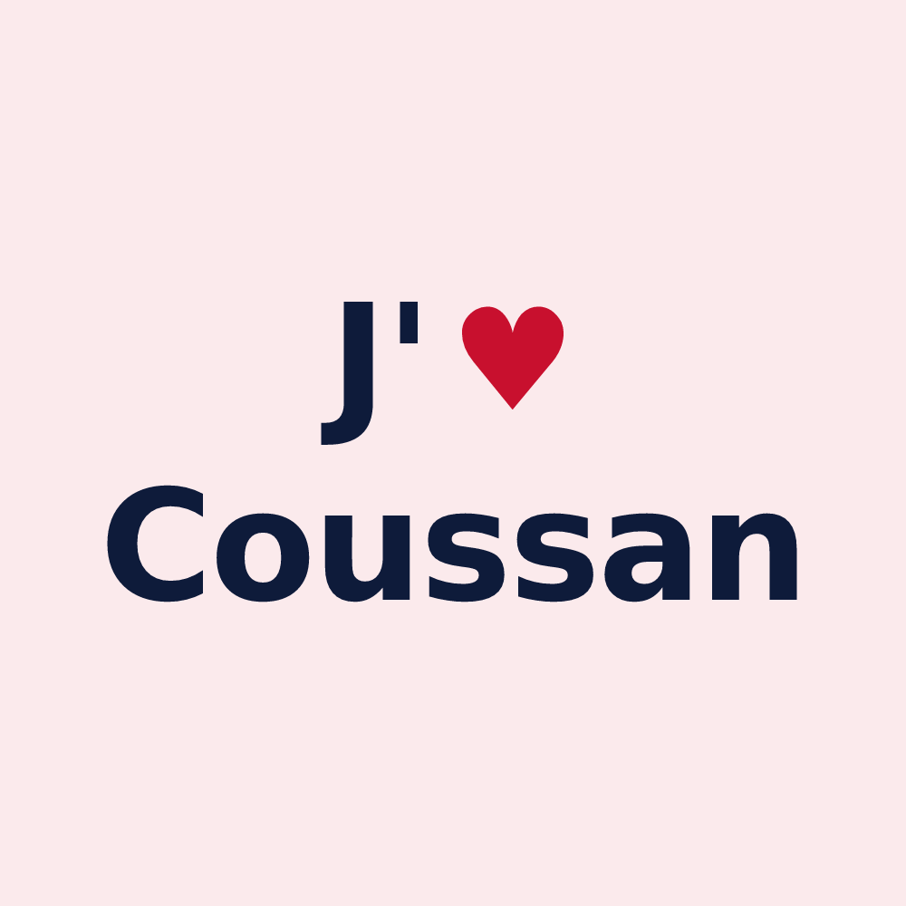 Magnet personnalisé Coussan — design J'aime Coussan