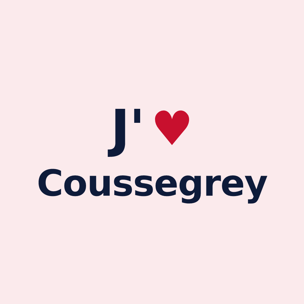 Magnet personnalisé Coussegrey — design J'aime Coussegrey