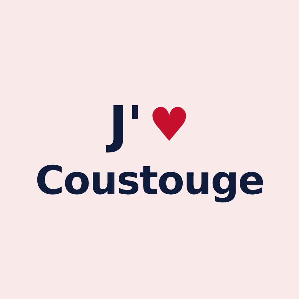 Magnet personnalisé Coustouge — design J'aime Coustouge