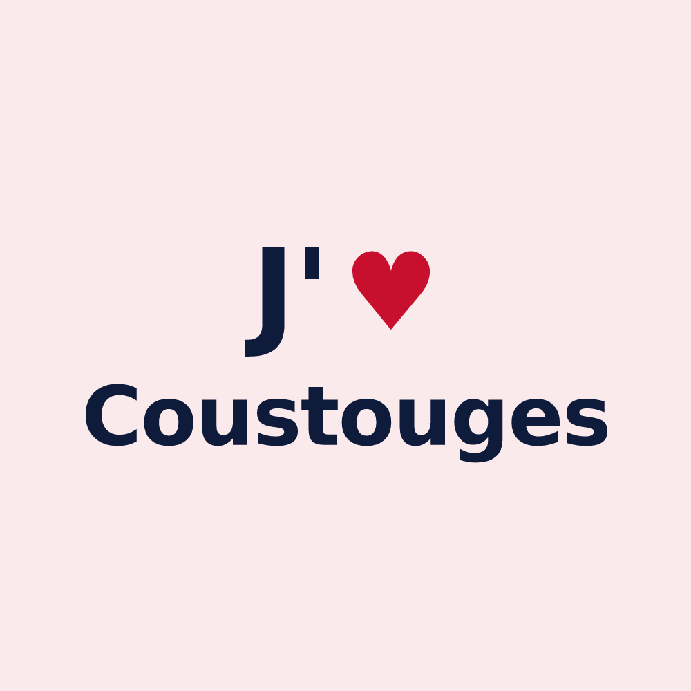 Magnet personnalisé Coustouges — design J'aime Coustouges
