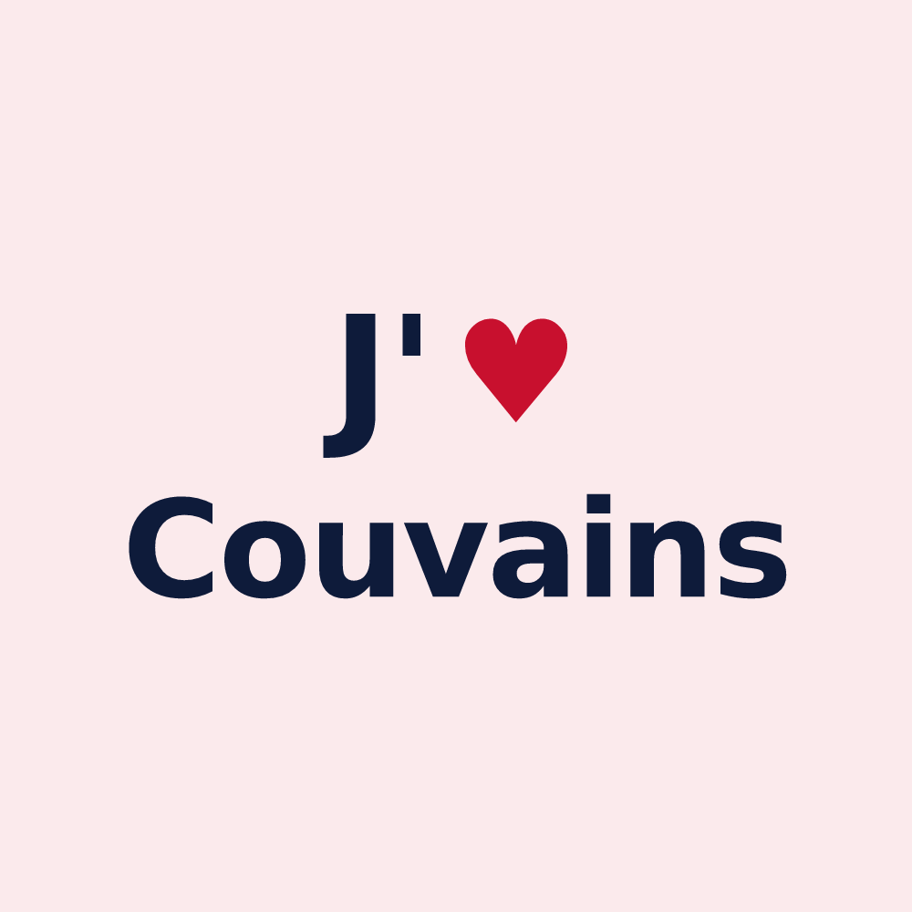 Magnet personnalisé Couvains — design J'aime Couvains