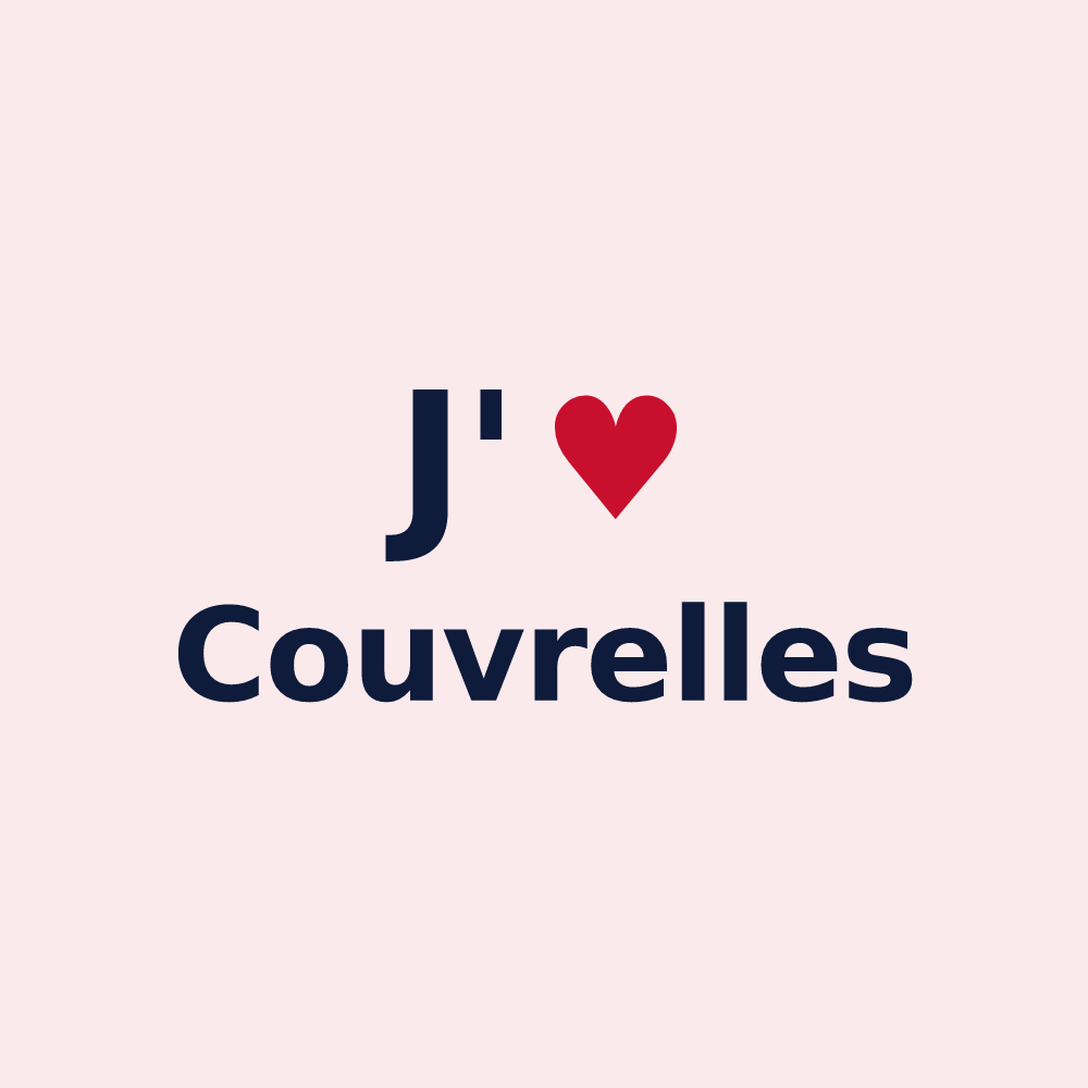 Magnet personnalisé Couvrelles — design J'aime Couvrelles