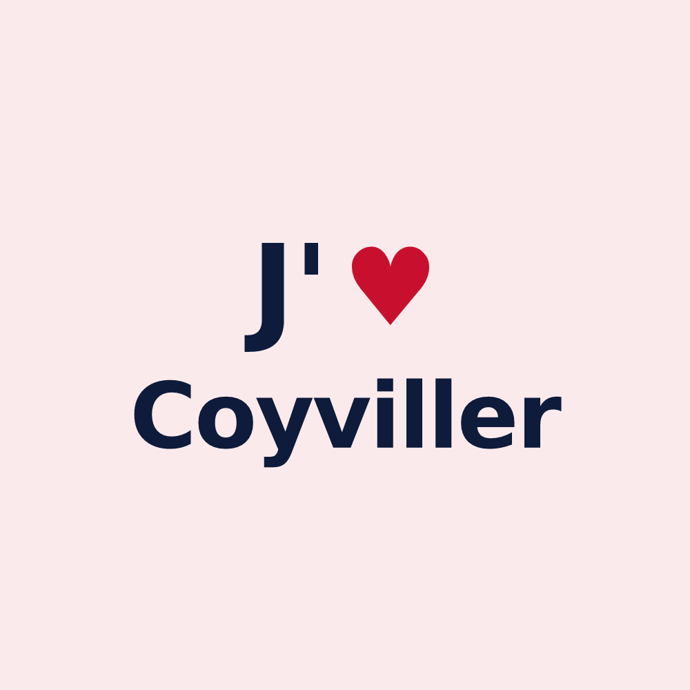 Magnet personnalisé Coyviller — design J'aime Coyviller