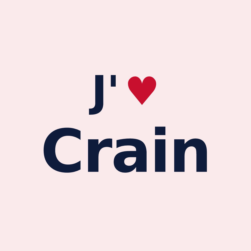 Magnet personnalisé Crain — design « J'aime Crain » imprimé sur le magnet