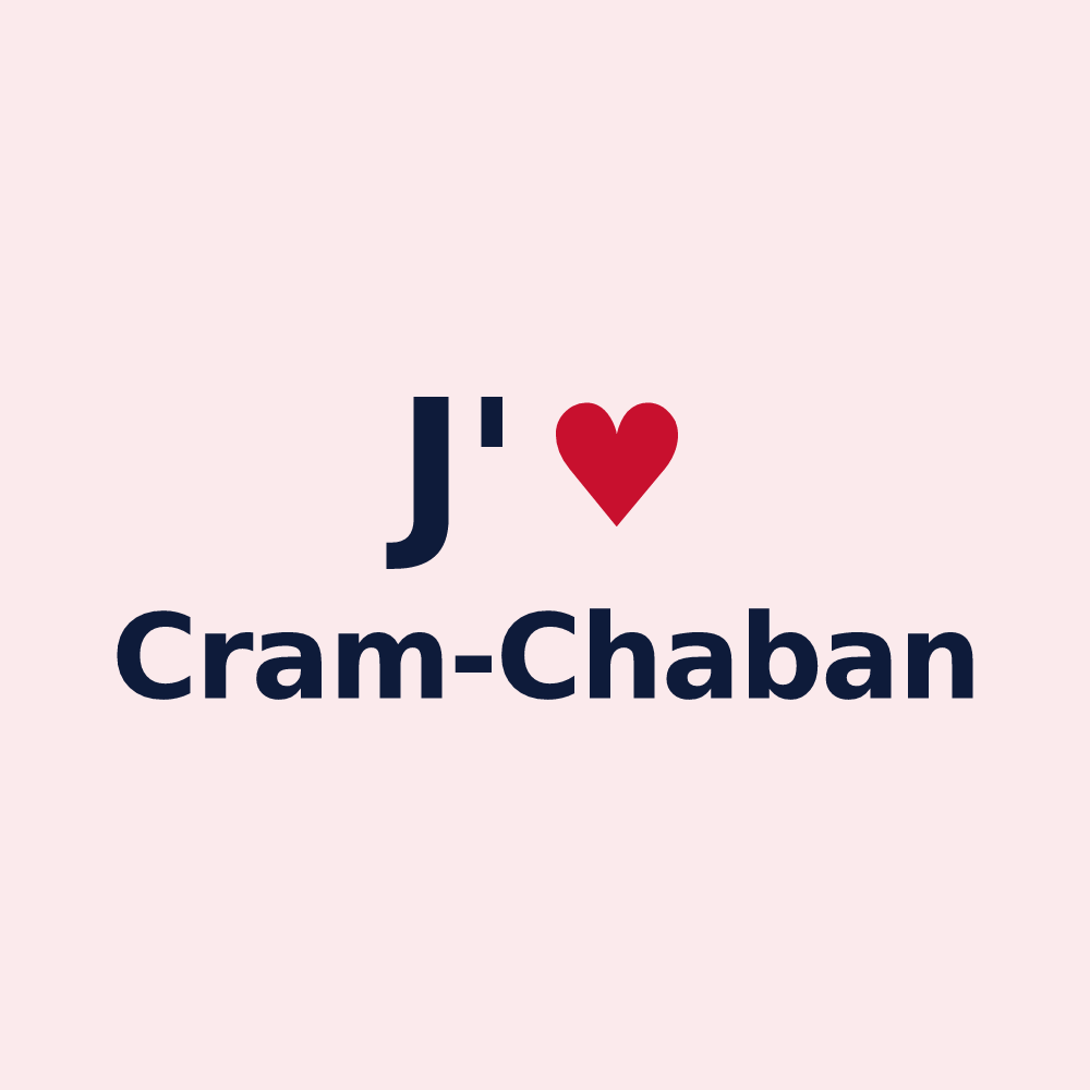 Magnet personnalisé Cram-Chaban — design « J'aime Cram-Chaban » imprimé sur le magnet