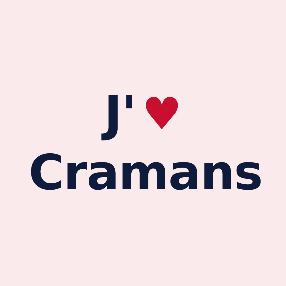 Magnet personnalisé Cramans — design J'aime Cramans