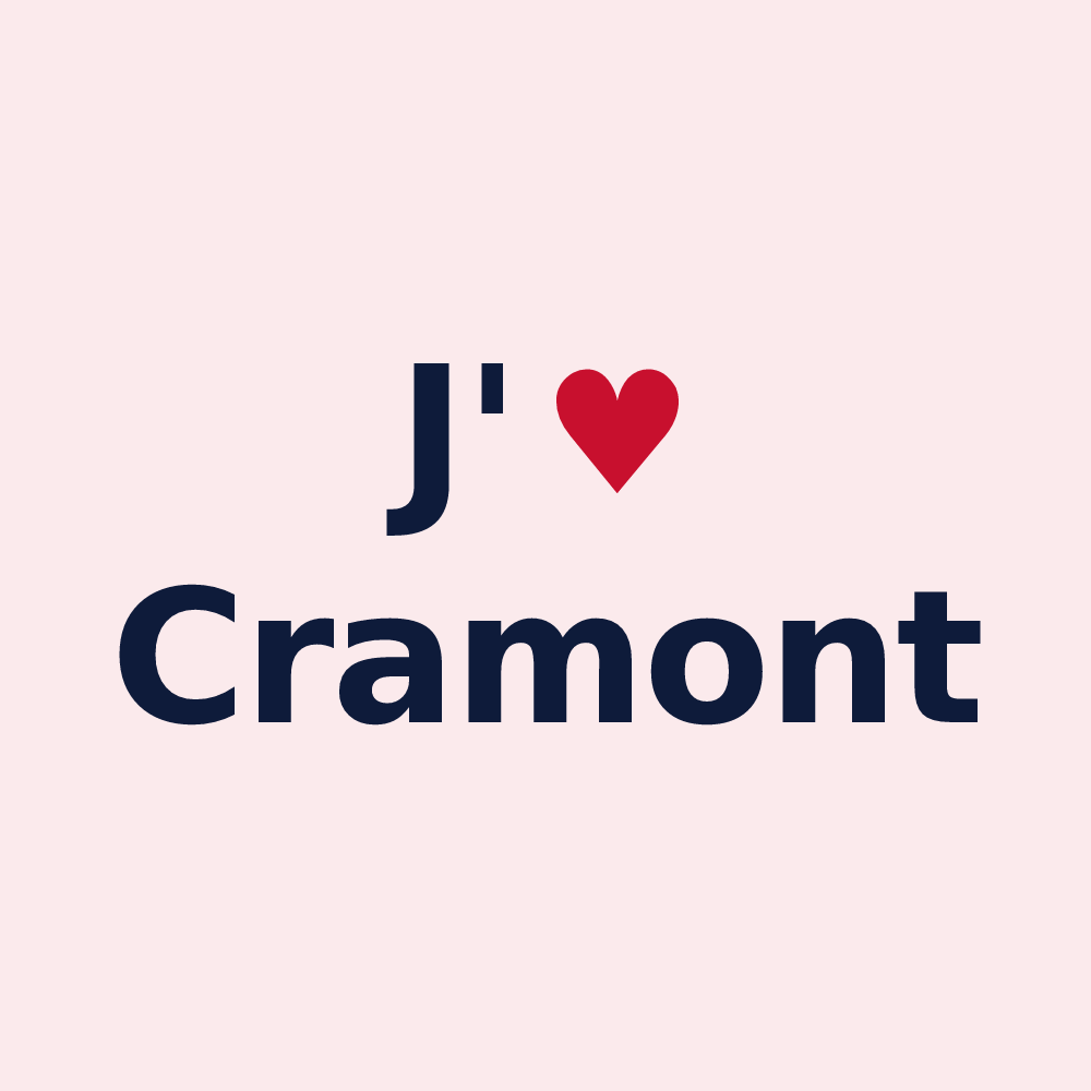 Magnet personnalisé Cramont — design J'aime Cramont