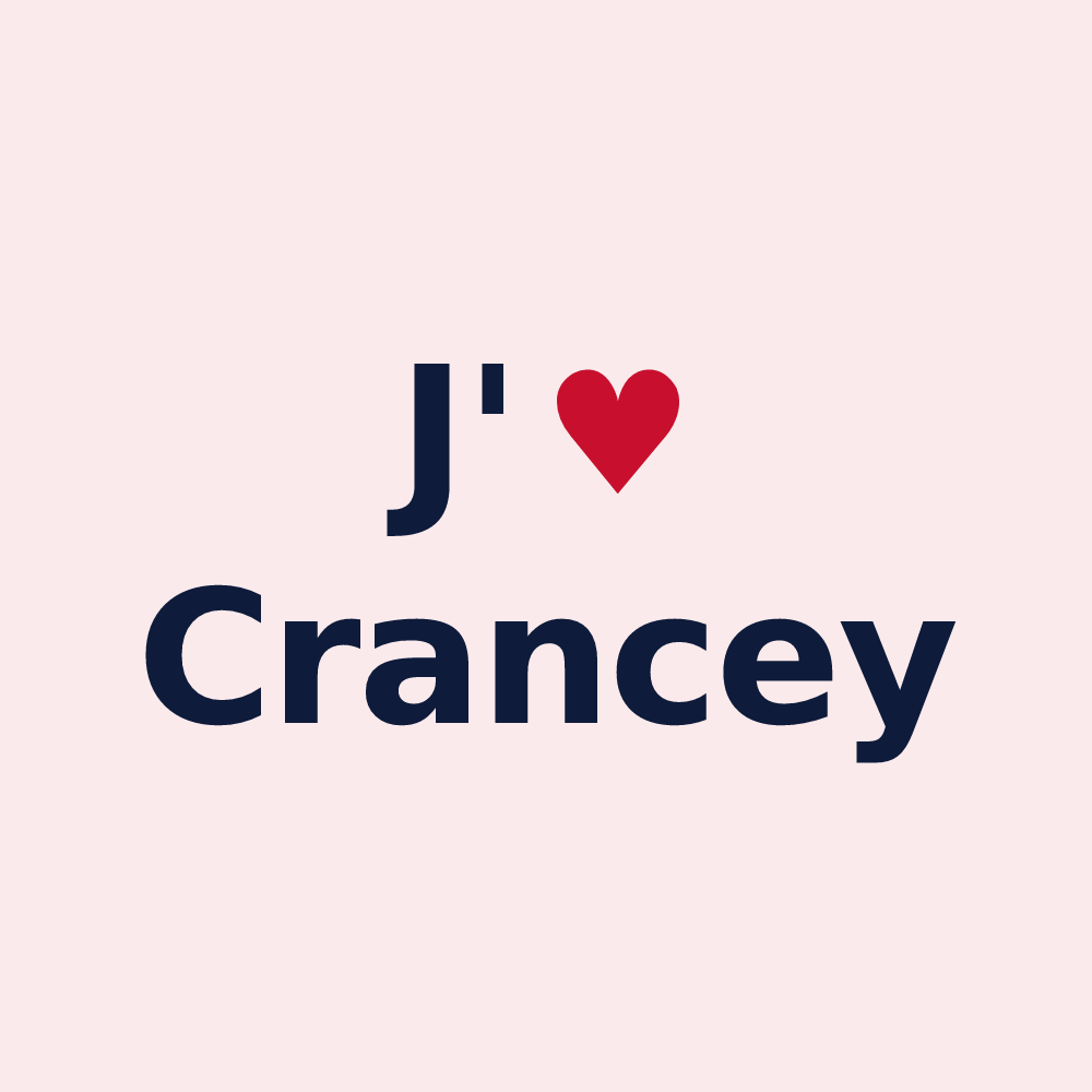 Magnet personnalisé Crancey — design « J'aime Crancey » imprimé sur le magnet
