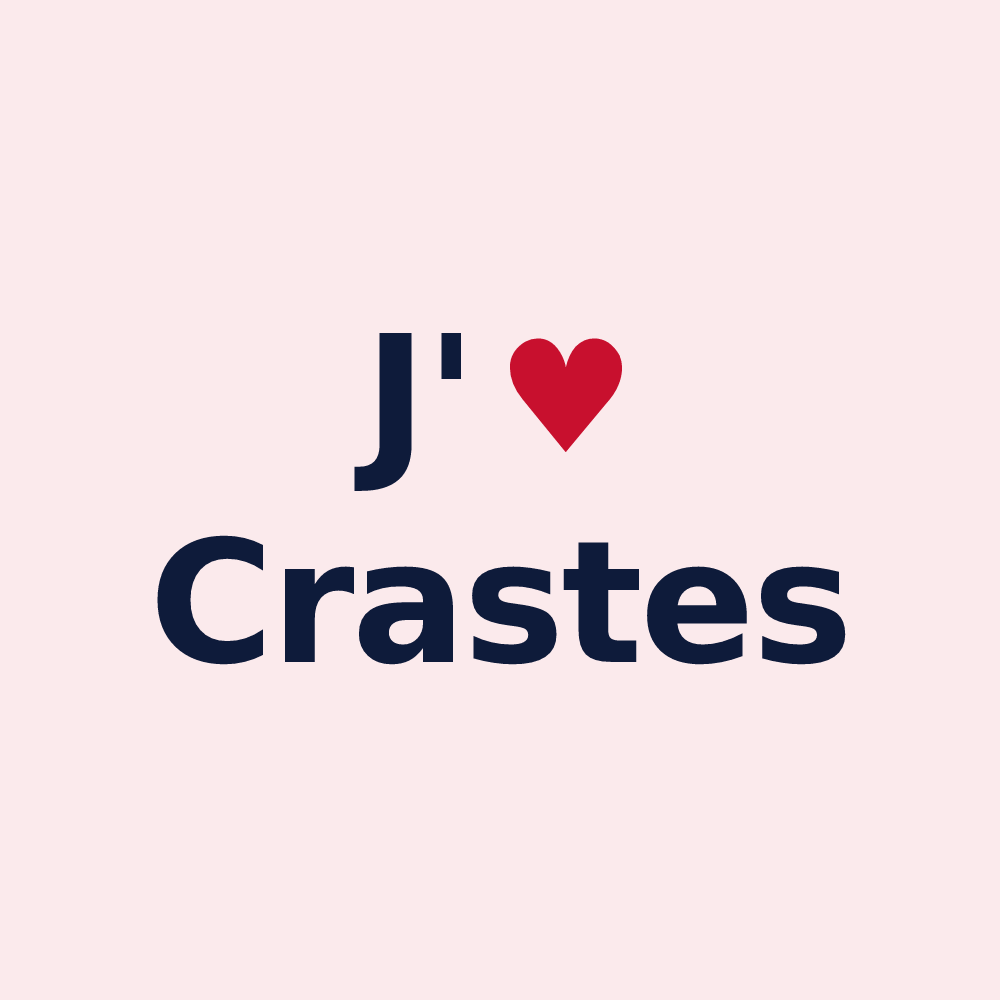 Magnet personnalisé Crastes — design J'aime Crastes