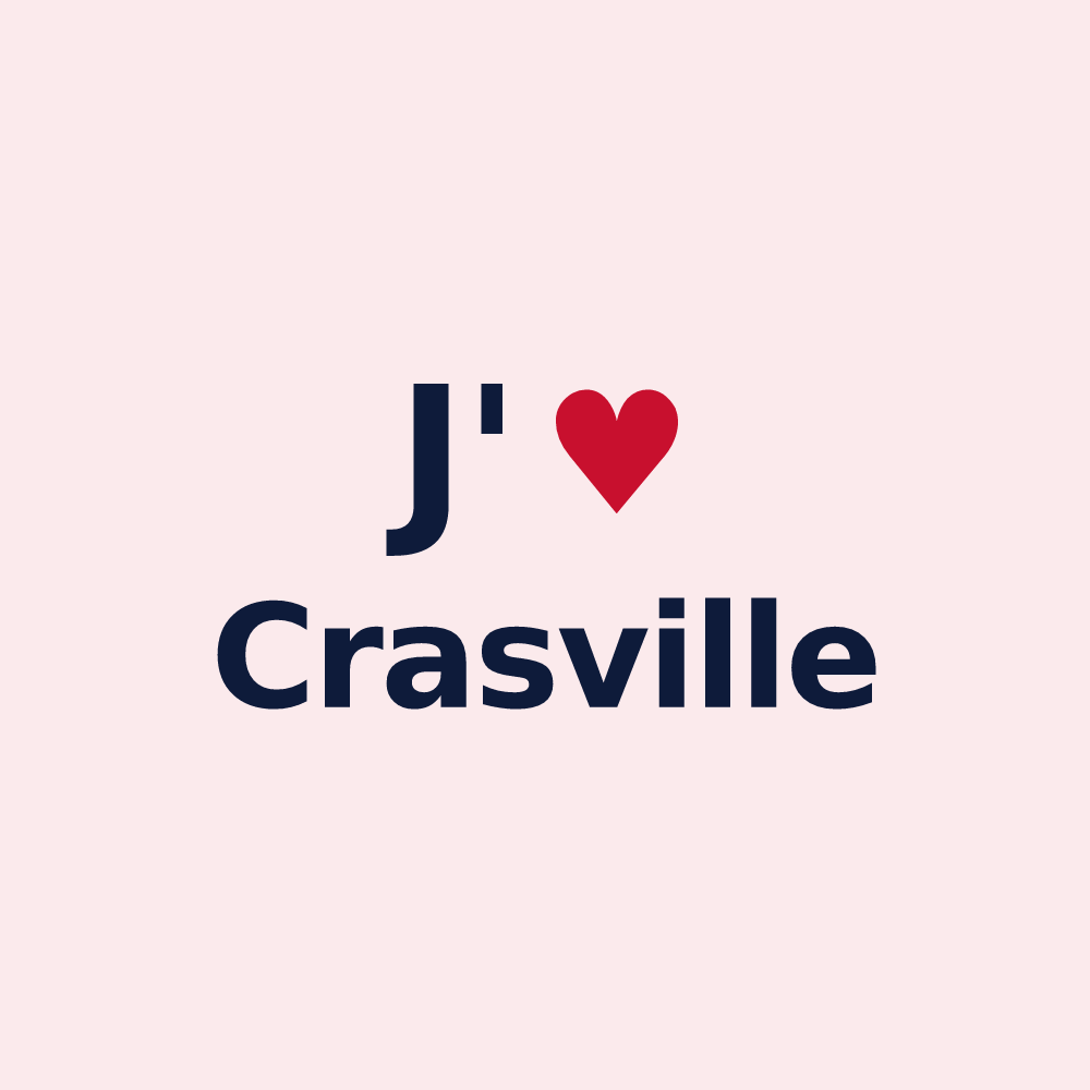 Magnet personnalisé Crasville — design J'aime Crasville