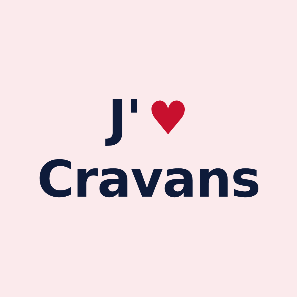 Magnet personnalisé Cravans — design J'aime Cravans