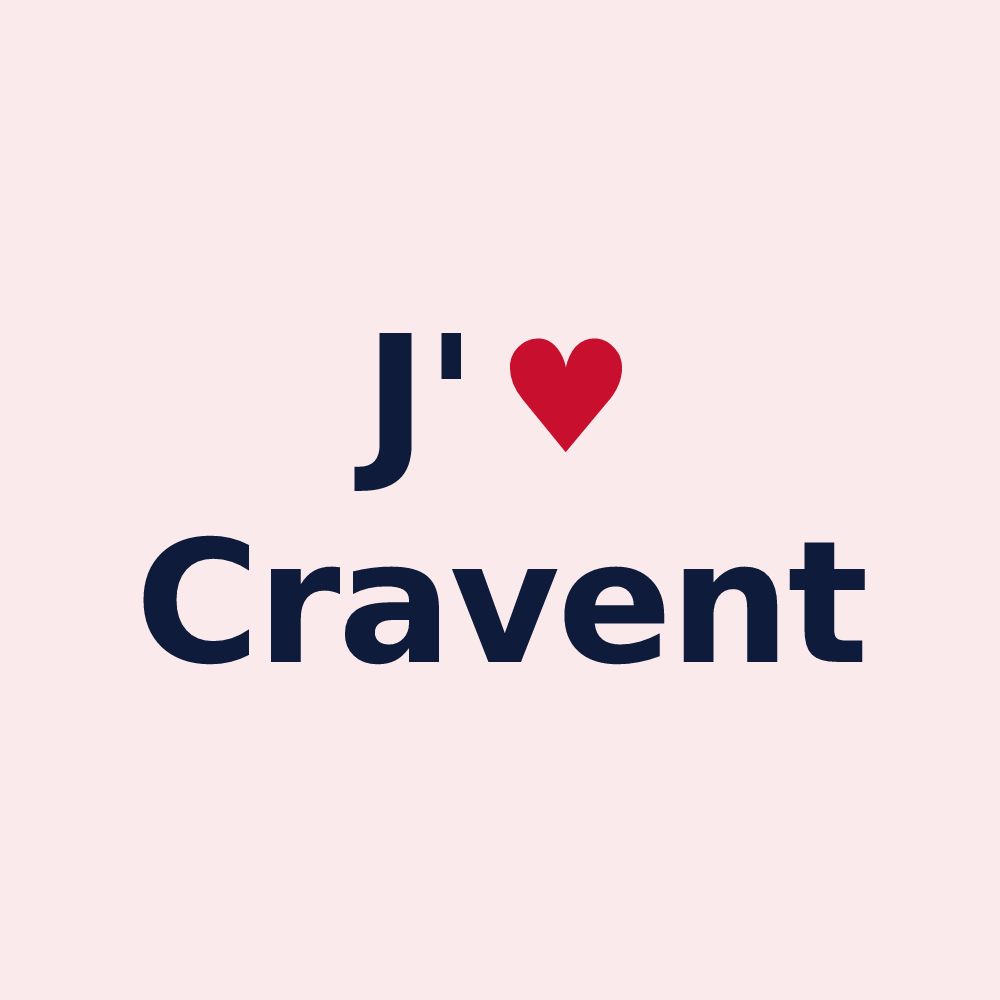 Magnet personnalisé Cravent — design J'aime Cravent