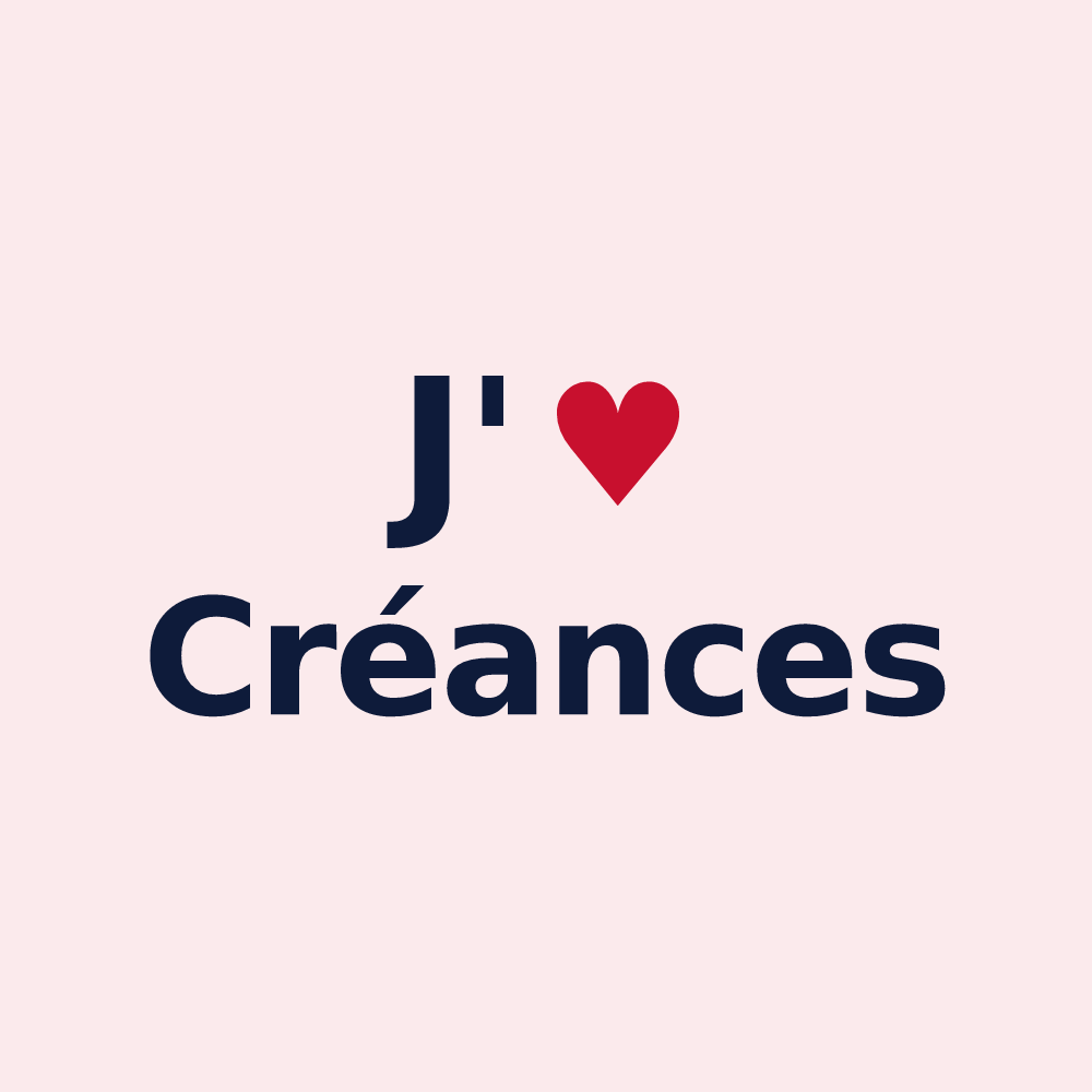 Magnet personnalisé Créances — design J'aime Créances
