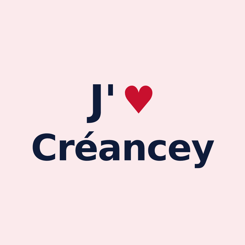 Magnet personnalisé Créancey — design J'aime Créancey
