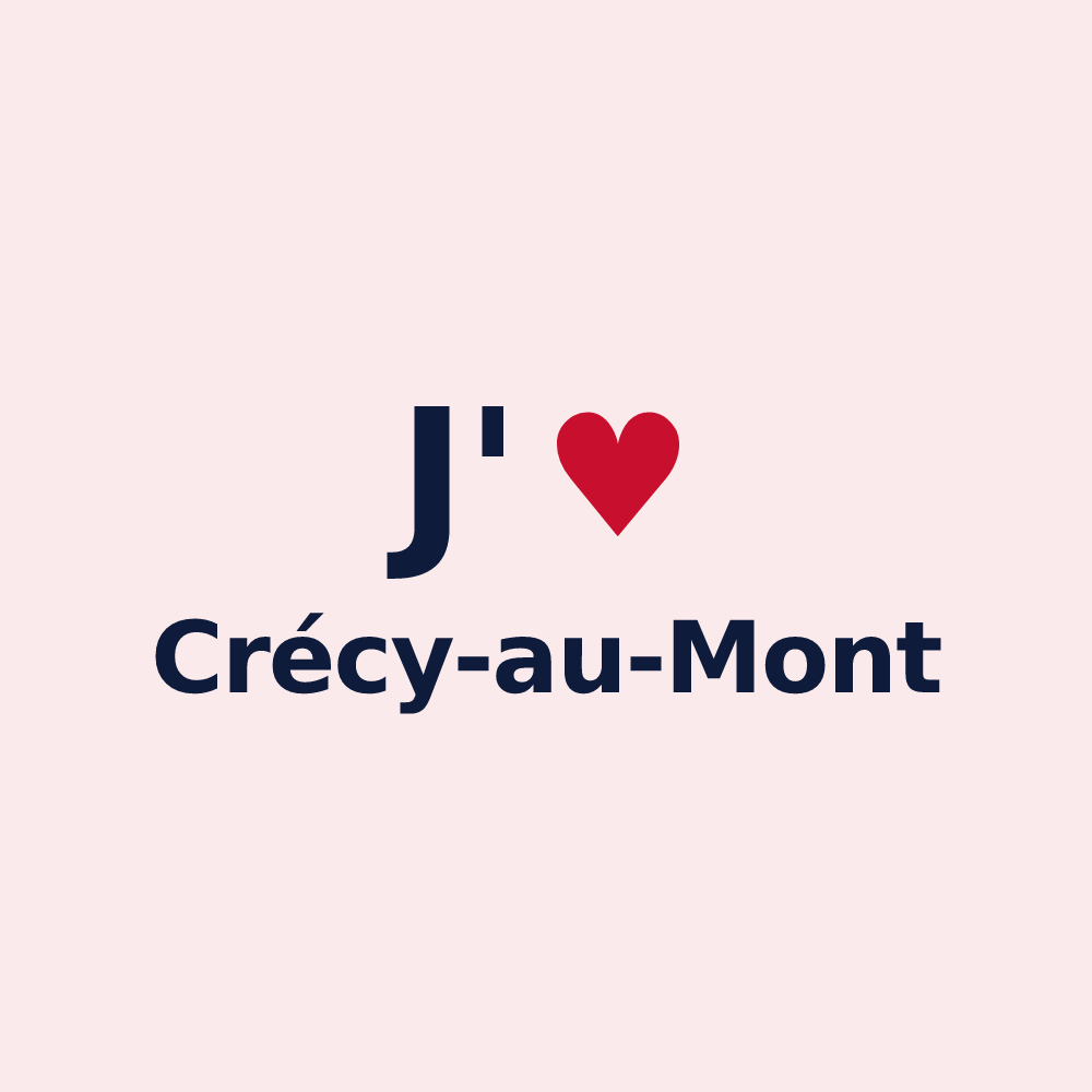 Magnet personnalisé Crécy-au-Mont — design J'aime Crécy-au-Mont