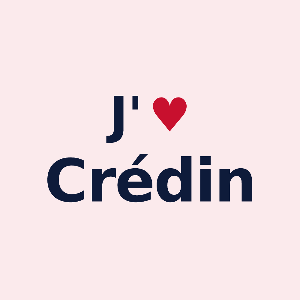 Magnet personnalisé Crédin — design J'aime Crédin