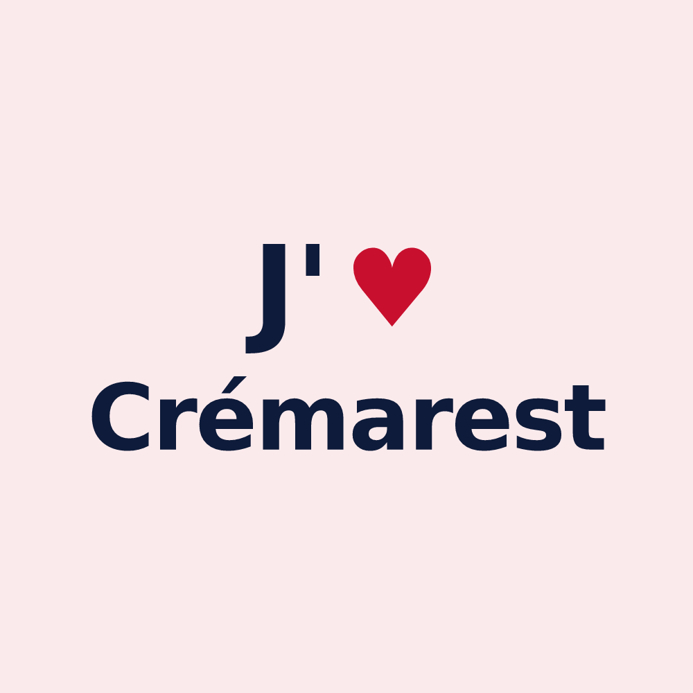 Magnet personnalisé Crémarest — design J'aime Crémarest