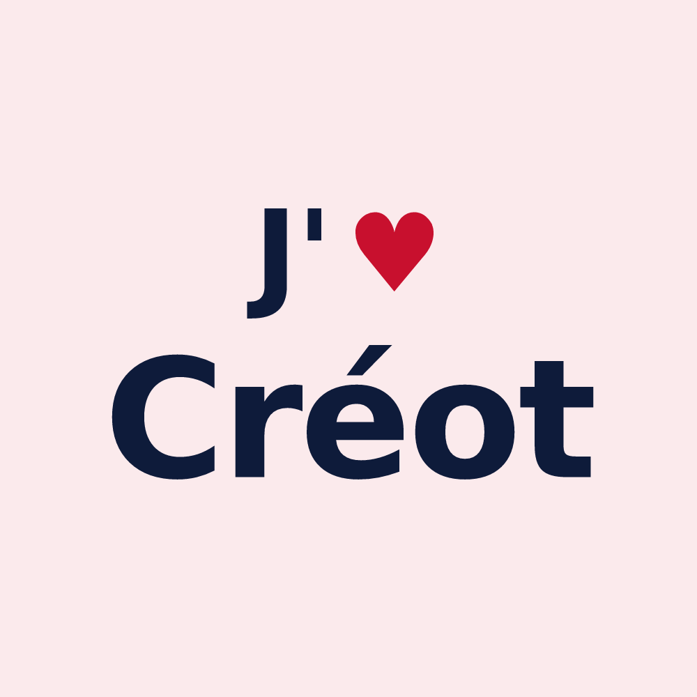 Magnet personnalisé Créot — design « J'aime Créot » imprimé sur le magnet