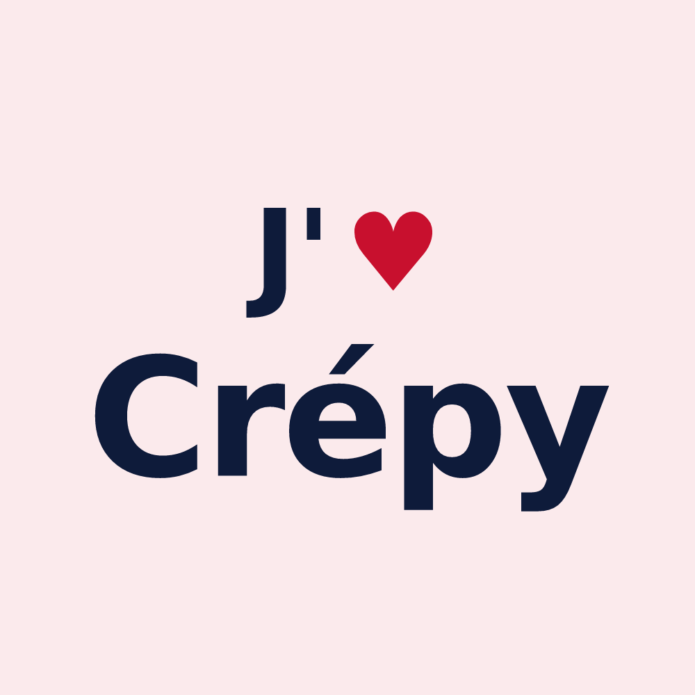 Magnet personnalisé Crépy — design J'aime Crépy