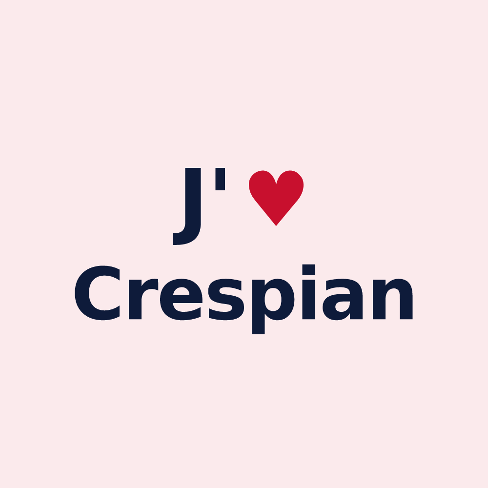 Magnet personnalisé Crespian — design « J'aime Crespian » imprimé sur le magnet
