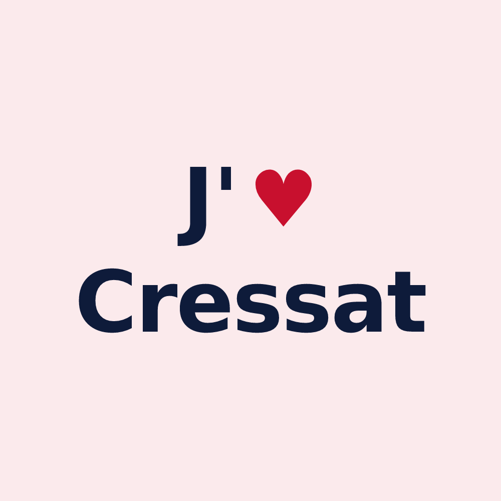 Magnet personnalisé Cressat — design J'aime Cressat