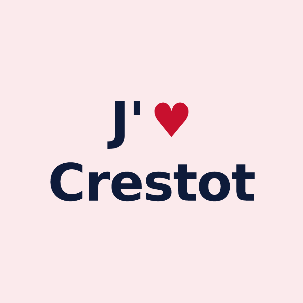 Magnet personnalisé Crestot — design J'aime Crestot