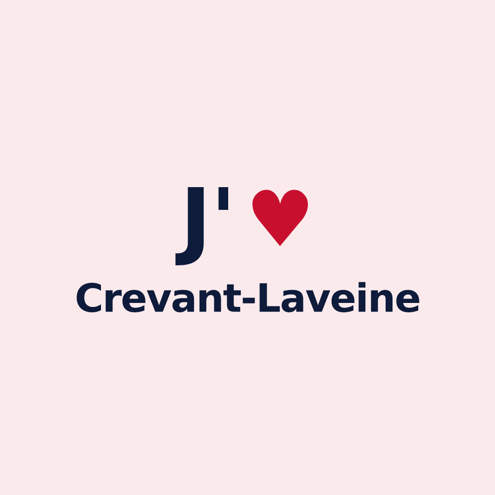 Magnet personnalisé Crevant-Laveine — design J'aime Crevant-Laveine
