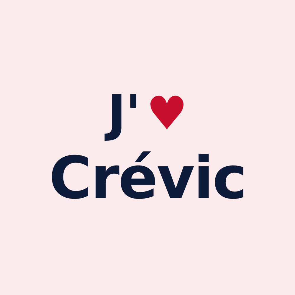 Magnet personnalisé Crévic — design J'aime Crévic